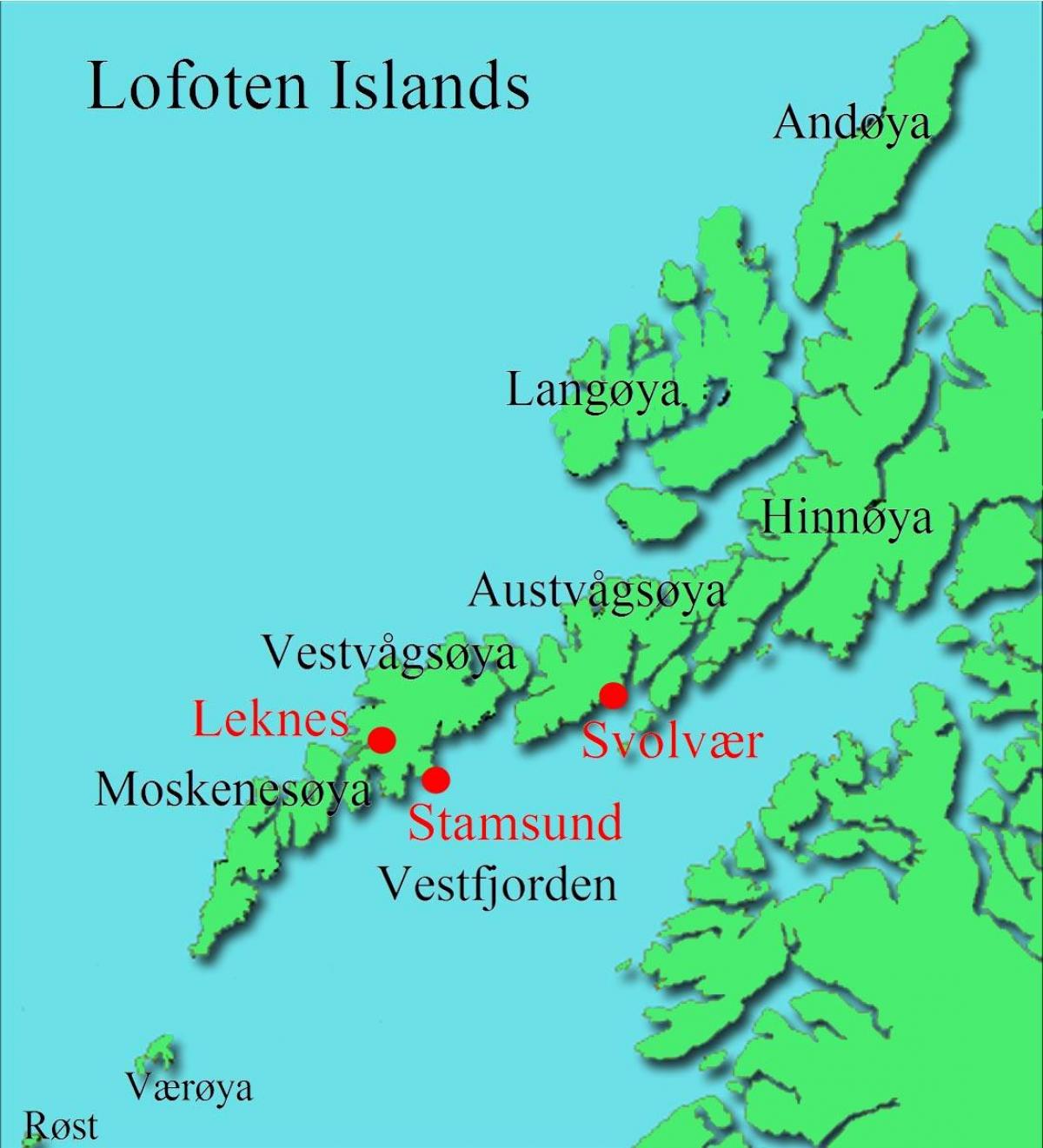 lofoten ostrovy, Norsko mapě