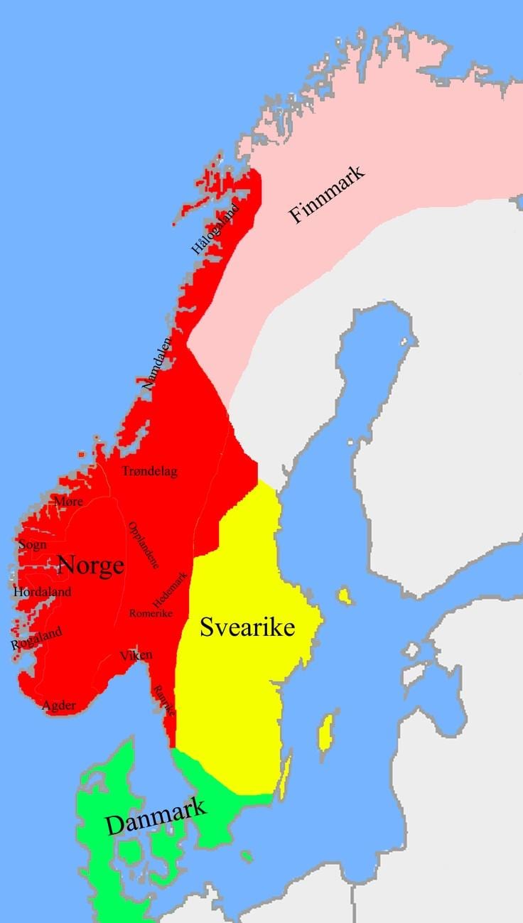 Mapa Norska hranic