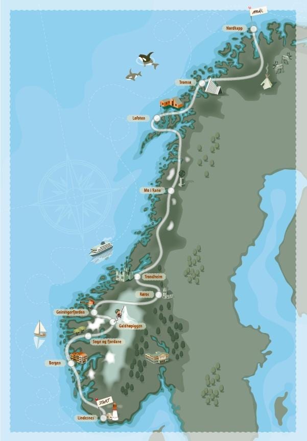 camping Norsko mapě