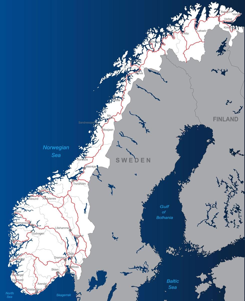 mýtné silnice v Norsku mapě