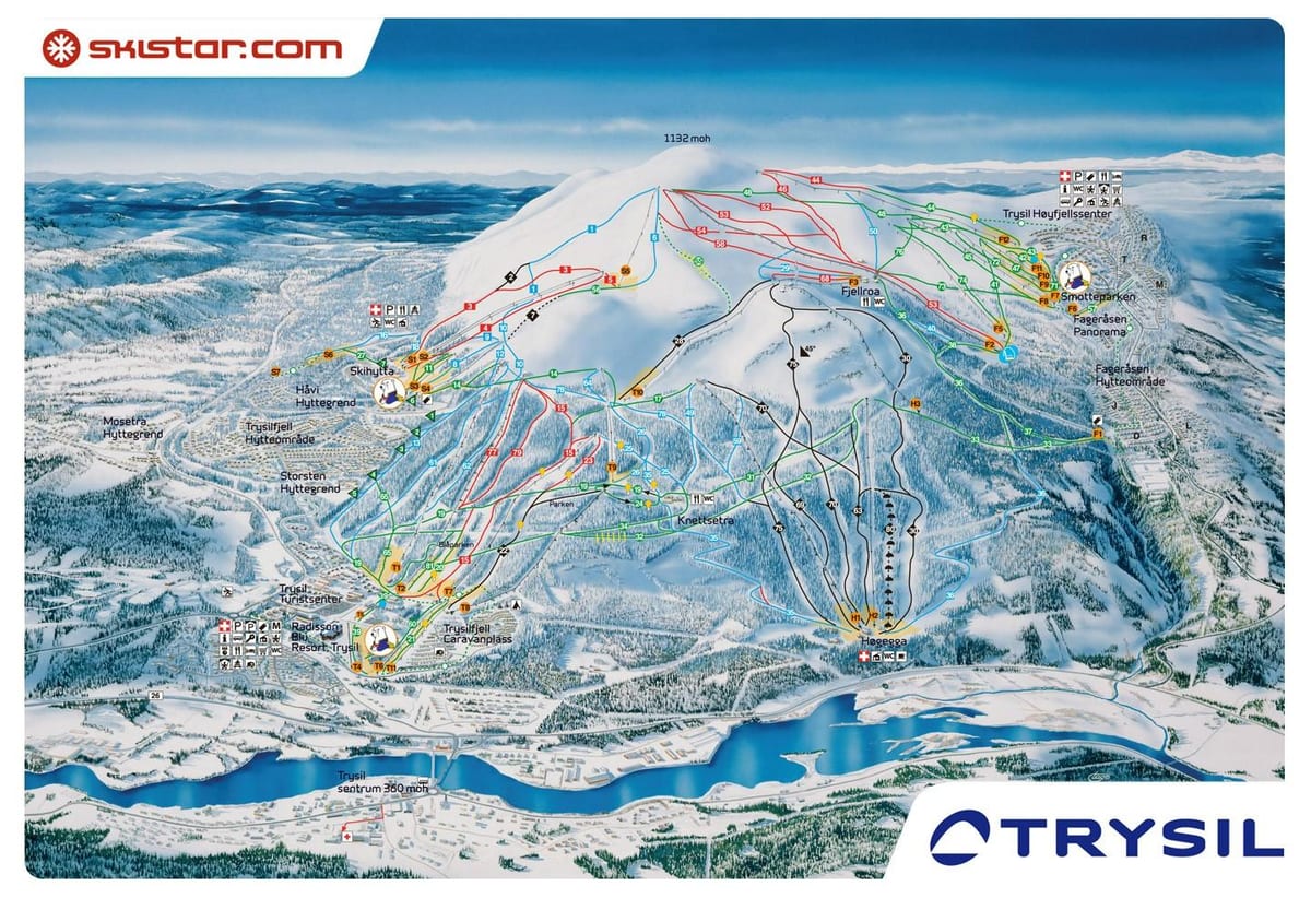 ski Norsko mapě