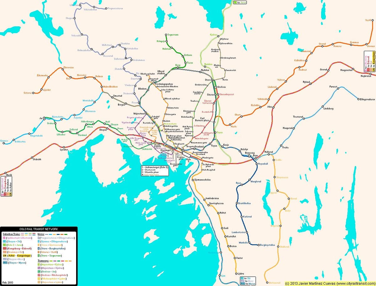 Mapa Norska metro