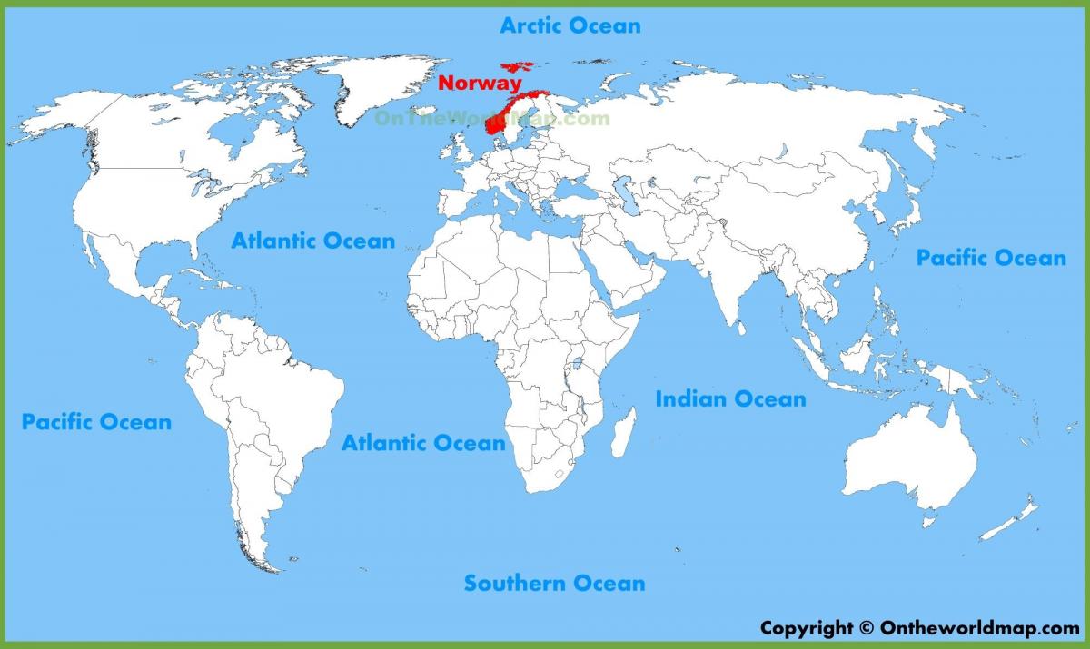 mapa světa ukazuje, Norsko