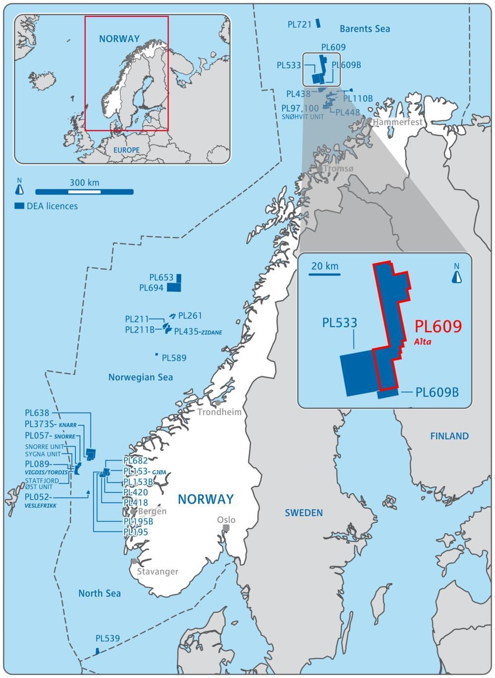 Mapa Norska olej