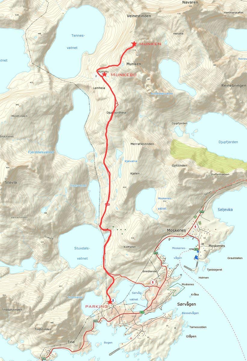 Mapa Norska turistické stezky