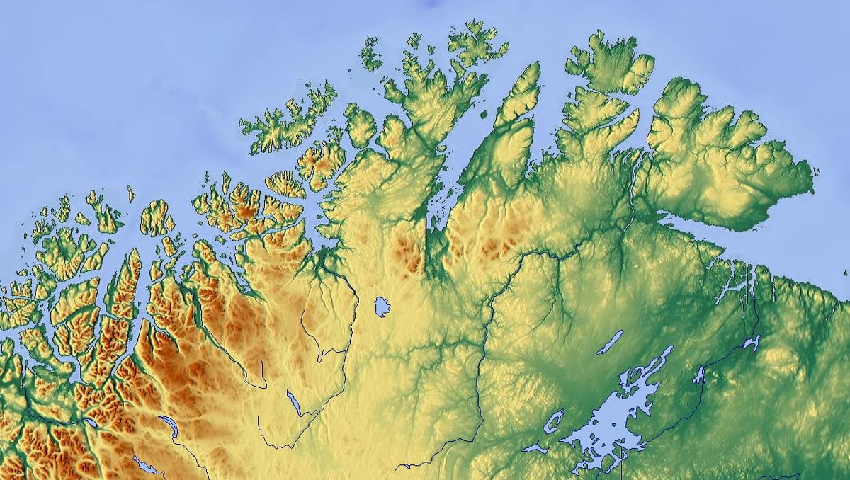 severní Norsko mapě