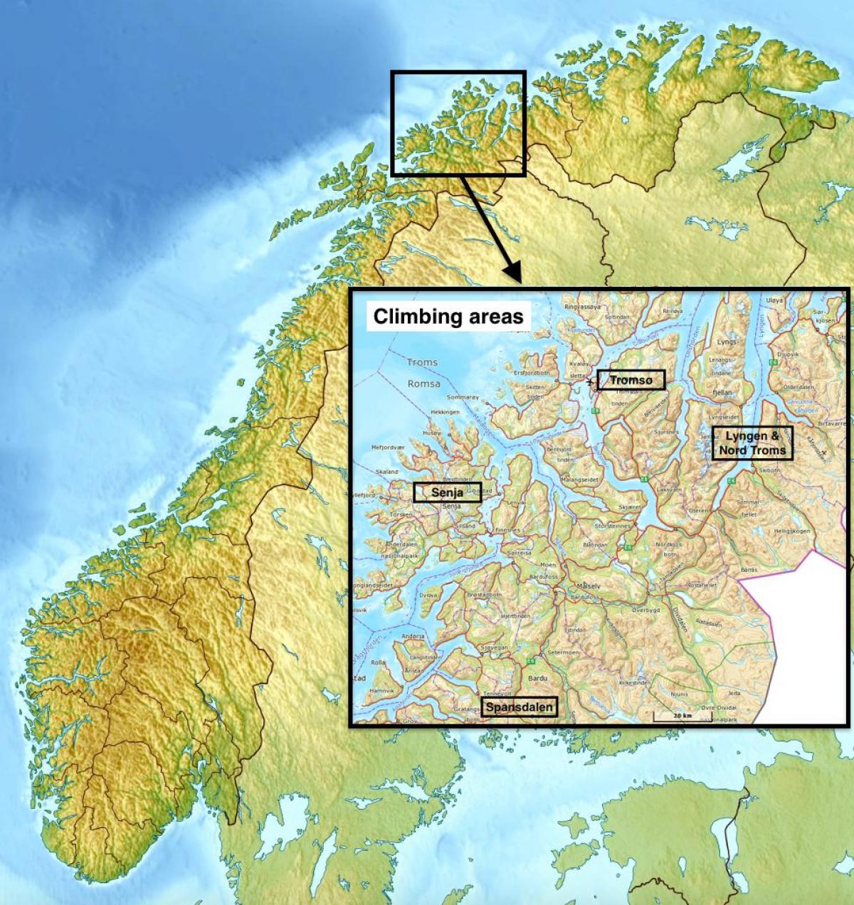 tromsø Norsko mapě