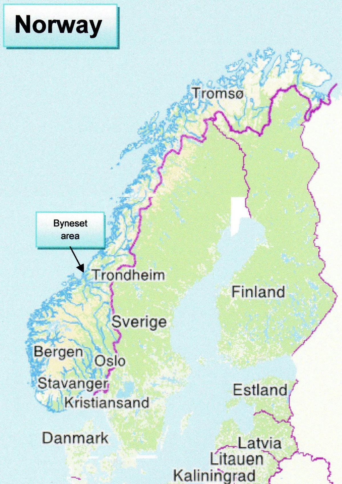 Mapa trondheim Norsko