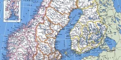 Mapa podrobná Norsko
