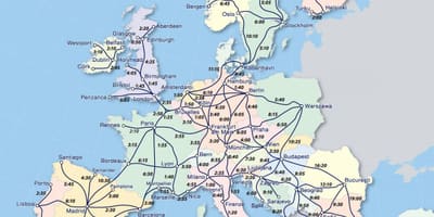 Mapa eurail Norsko