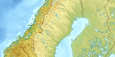 Mapa fyzické Norsko