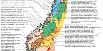 Mapa geologických Norsko