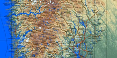 Podrobná mapa jižní Norsko