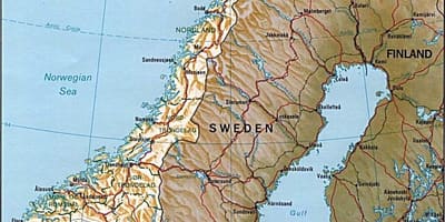 Mapa Norska hory