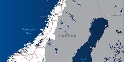 Mýtné silnice v Norsku mapě