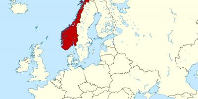 Mapa Norska a evropy