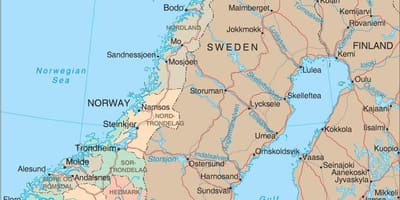 Norsko provincií mapě
