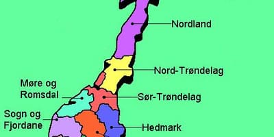 Mapa Norska národní turistické trasy 