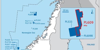 Mapa Norska olej