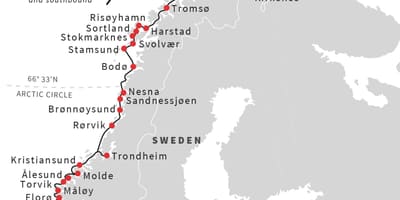 Mapa Norska porty
