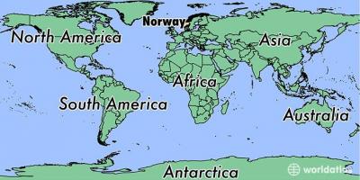 Mapa Norska místo na světě 