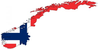 Norsko mapa vlajky