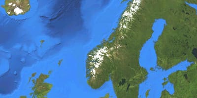 Mapa Norska satelitní
