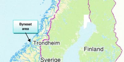 Mapa trondheim Norsko