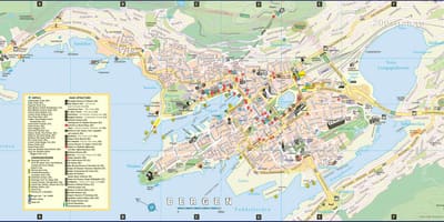 Ulice mapa z bergen Norsko